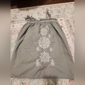 Gray Dress with White Embroidery